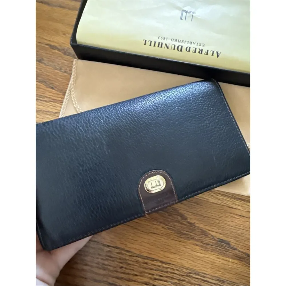 Vintage ALFRED DUNHILL Long Leather Wallet with ID Window - Boxed